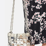 Mini chain - link bag with square metallic plates - in Silver | Arvea Bags