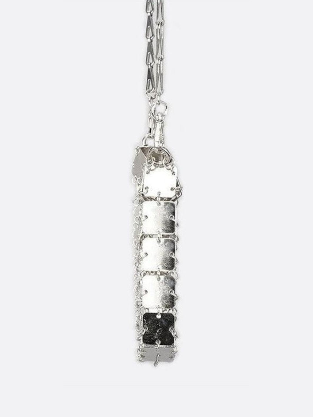 Mini chain - link bag with square metallic plates - in Silver | Arvea Bags