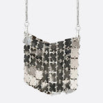 Mini chain - link bag with square metallic plates - in Silver | Arvea Bags