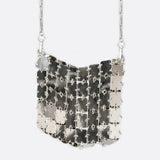 Mini chain - link bag with square metallic plates - in Silver | Arvea Bags