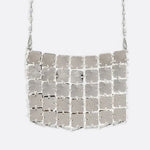 Mini chain - link bag with square metallic plates - in Silver | Arvea Bags