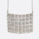 Mini chain - link bag with square metallic plates - in Silver | Arvea Bags