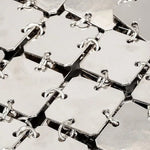 Mini chain - link bag with square metallic plates - in Silver | Arvea Bags