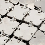 Mini chain - link bag with square metallic plates - in Silver | Arvea Bags