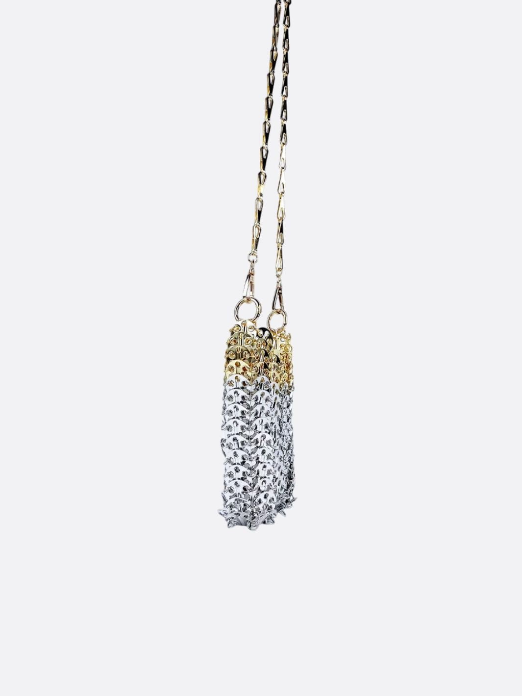 Mini Sequin Phone Bag – Party Chain Crossbody - in Silver | Arvea Bags