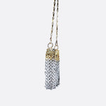 Mini Sequin Phone Bag – Party Chain Crossbody - in Silver | Arvea Bags