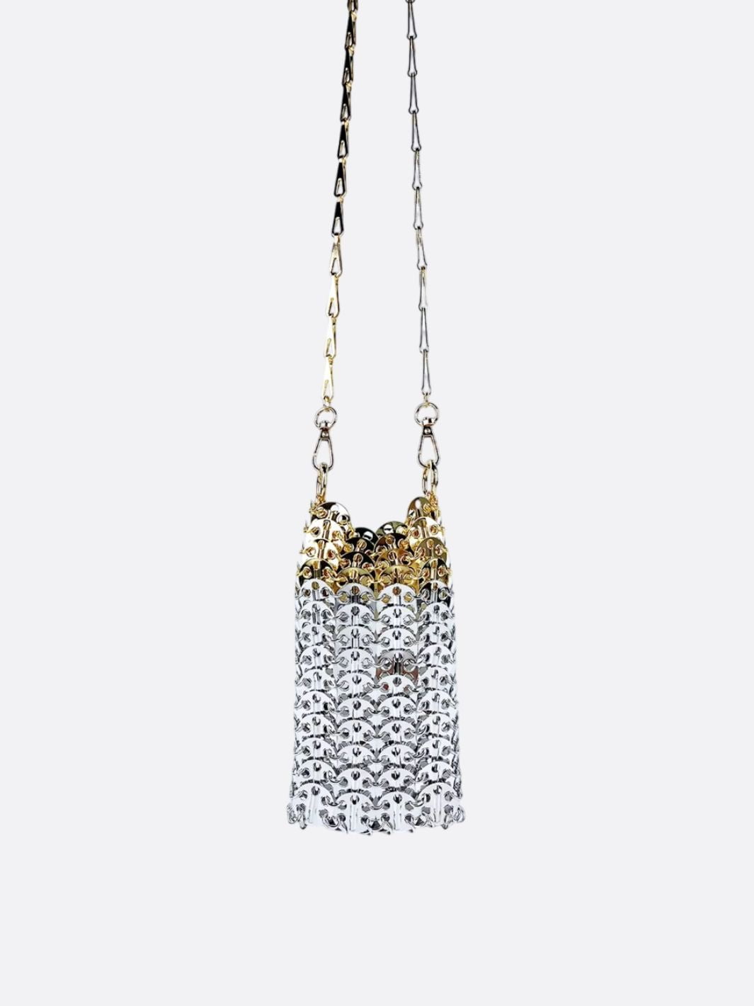 Mini Sequin Phone Bag – Party Chain Crossbody - in Silver | Arvea Bags