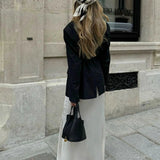 Minimalist Leather Bucket Bag – Small Structured Tote with Gold Padlock Detail - in Black | Arvea Bags