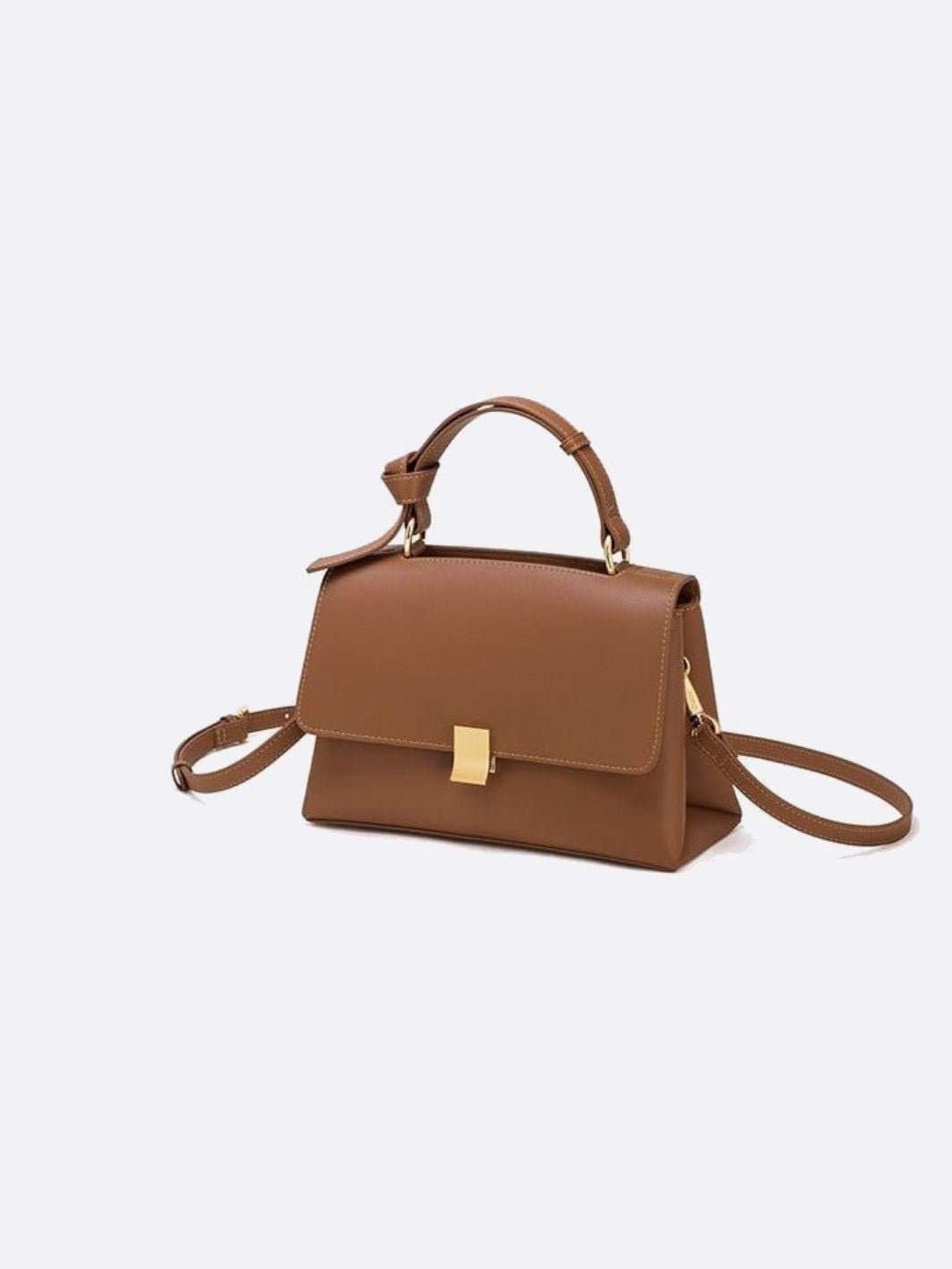 Minimalist Trapeze Handbag with Top Handle and Shoulder Strap - in White | Arvea Bags