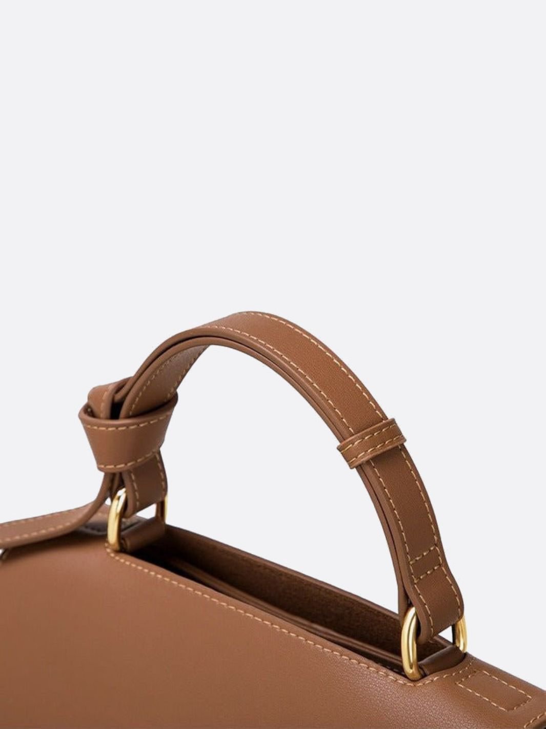 Minimalist Trapeze Handbag with Top Handle and Shoulder Strap - in White | Arvea Bags