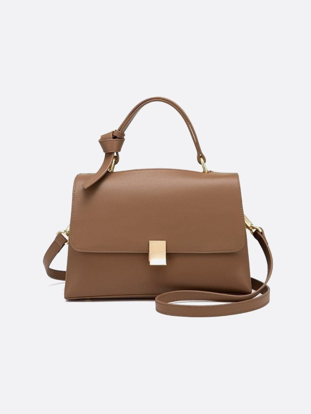 Minimalist Trapeze Handbag with Top Handle and Shoulder Strap - in White | Arvea Bags