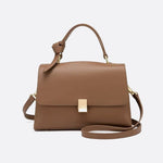 Minimalist Trapeze Handbag with Top Handle and Shoulder Strap - in White | Arvea Bags