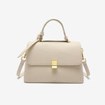 Minimalist Trapeze Handbag with Top Handle and Shoulder Strap - in White | Arvea Bags