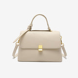 Minimalist Trapeze Handbag with Top Handle and Shoulder Strap - in White | Arvea Bags