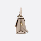 Minimalist Trapeze Handbag with Top Handle and Shoulder Strap - in White | Arvea Bags