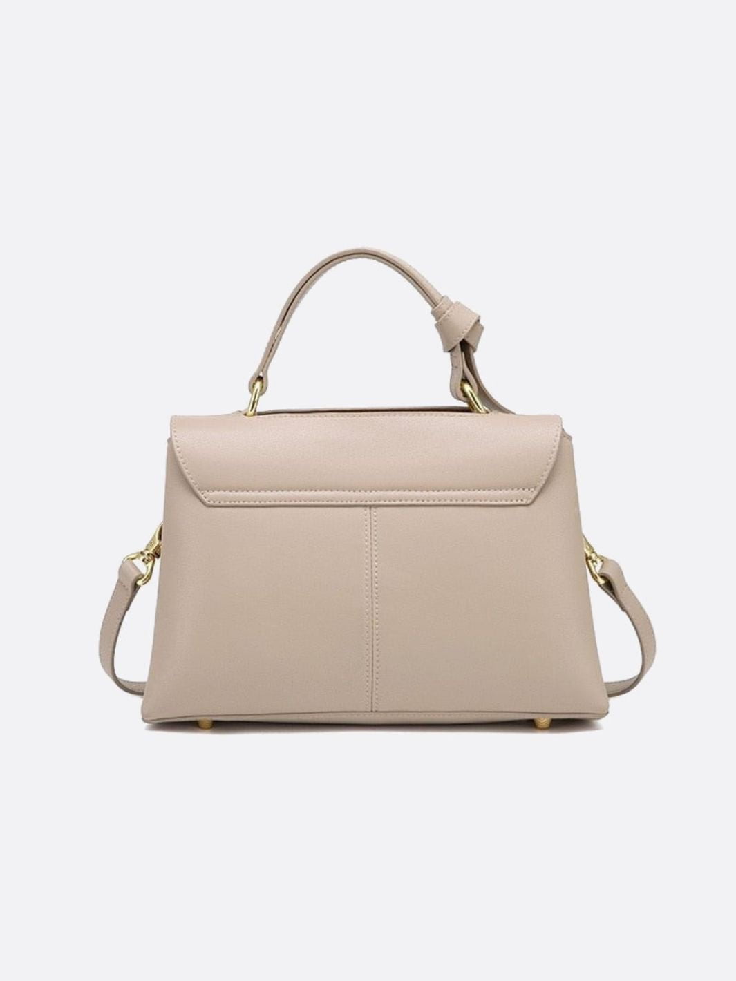 Minimalist Trapeze Handbag with Top Handle and Shoulder Strap - in White | Arvea Bags