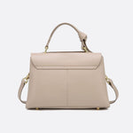 Minimalist Trapeze Handbag with Top Handle and Shoulder Strap - in White | Arvea Bags