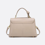 Minimalist Trapeze Handbag with Top Handle and Shoulder Strap - in White | Arvea Bags