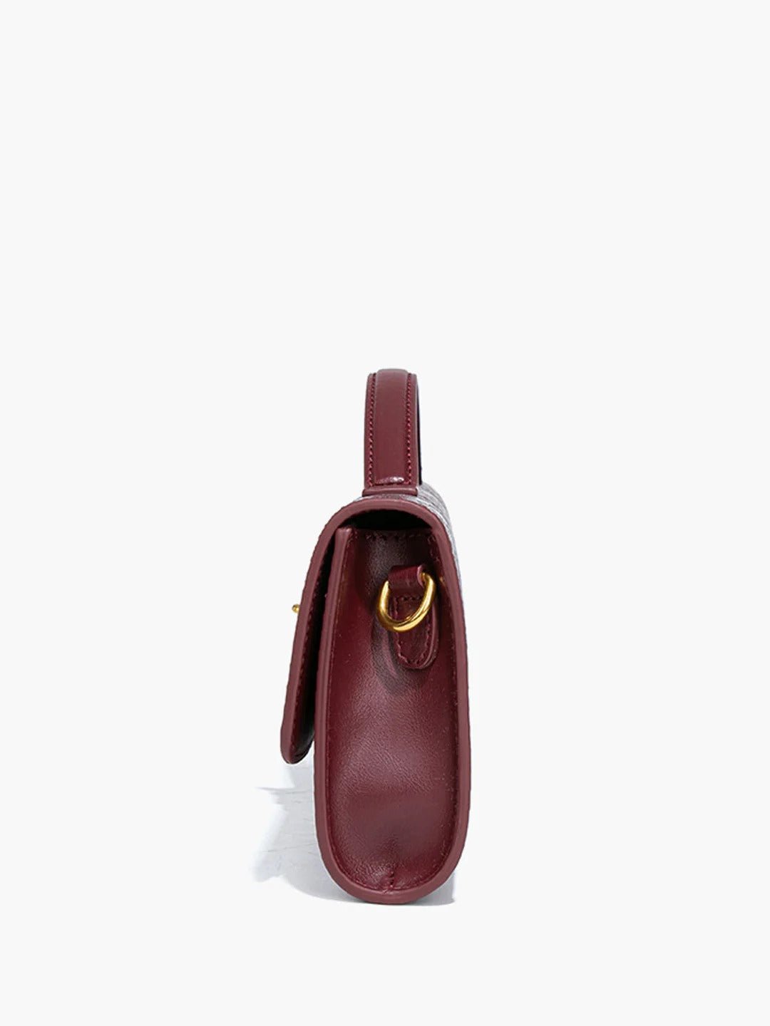 Mira | Snake - Embossed Vegan Leather Clutch – Top Handle & Gold Twist Lock - in Wine Red | Arvea Bags