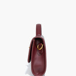 Mira | Snake - Embossed Vegan Leather Clutch – Top Handle & Gold Twist Lock - in Wine Red | Arvea Bags