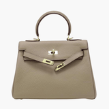 Mireza | Taupe Textured Leather Handbag – Elegant & Versatile - in Taupe | Arvea Bags