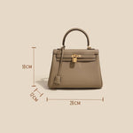 Mireza | Taupe Textured Leather Handbag – Elegant & Versatile - in Taupe | Arvea Bags