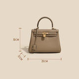 Mireza | Taupe Textured Leather Handbag – Elegant & Versatile - in Taupe | Arvea Bags