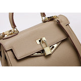 Mireza | Taupe Textured Leather Handbag – Elegant & Versatile - in Taupe | Arvea Bags
