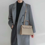 Mireza | Taupe Textured Leather Handbag – Elegant & Versatile - in Taupe | Arvea Bags