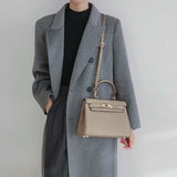 Mireza | Taupe Textured Leather Handbag – Elegant & Versatile - in Taupe | Arvea Bags