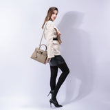 Mireza | Taupe Textured Leather Handbag – Elegant & Versatile - in Taupe | Arvea Bags