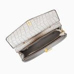Monaco Croc - Embossed Top Handle Bag – Luxury Structured Satchel for Women - in Light Beige | Arvea Bags