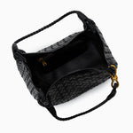 Monaco Woven Tote Bag with Braided Handle and Gold Accent – Luxury Designer Handbag - in Green | Arvea Bags