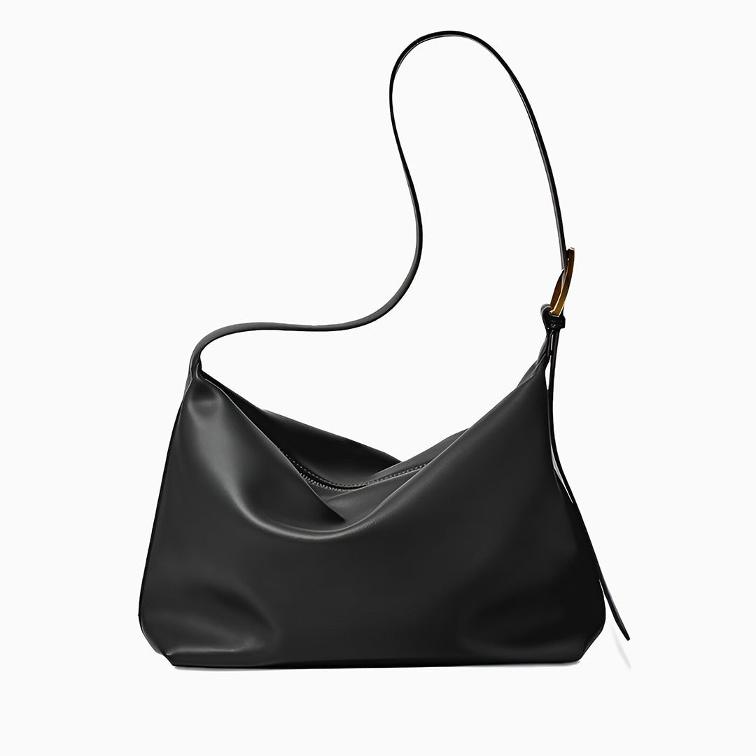 Monica Soft Leather Shoulder Bag – Slouchy Luxe in Black Leather - in Black | Arvea Bags