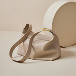 Monica Soft Leather Shoulder Bag – Slouchy Luxe in Black Leather - in Off - White | Arvea Bags