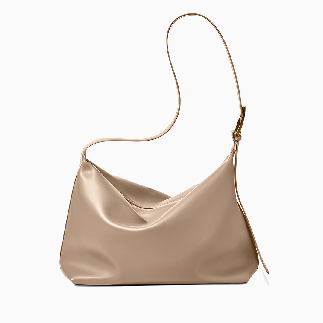 Monica Soft Leather Shoulder Bag – Slouchy Luxe in Black Leather - in Off - White | Arvea Bags