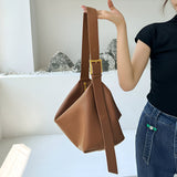 Monica Soft Leather Shoulder Bag – Slouchy Luxe in Black Leather - in Tan Brown | Arvea Bags