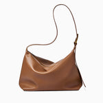 Monica Soft Leather Shoulder Bag – Slouchy Luxe in Black Leather - in Tan Brown | Arvea Bags