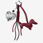 Myrris | Luxury Dachshund Leather Bag Charm – Chic, Playful & Elegant - in Maroon | Arvea Bags