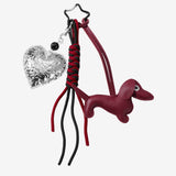 Myrris | Luxury Dachshund Leather Bag Charm – Chic, Playful & Elegant - in Maroon | Arvea Bags