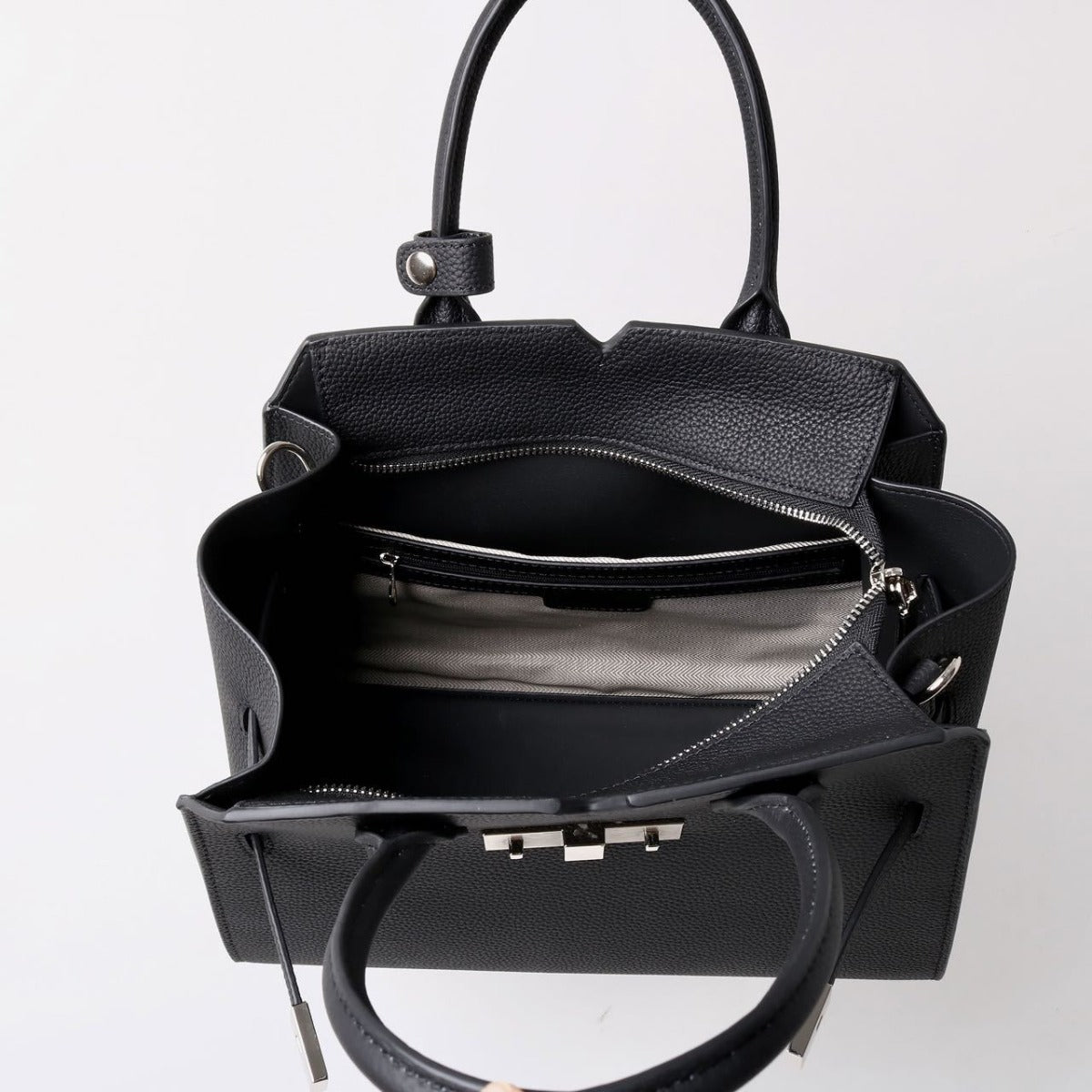 Natalie | Taupe Leather Satchel Bag – Elegant & Timeless - in Khaki | Arvea Bags