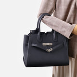 Natalie | Taupe Leather Satchel Bag – Elegant & Timeless - in Khaki | Arvea Bags