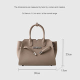 Natalie | Taupe Leather Satchel Bag – Elegant & Timeless - in Khaki | Arvea Bags