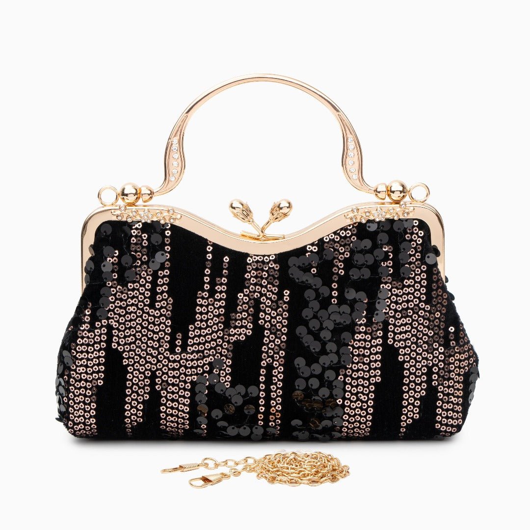 Nivara | Vintage - Inspired Sequin Evening Bag – Elegant & Glamorous Design - in Black | Arvea Bags