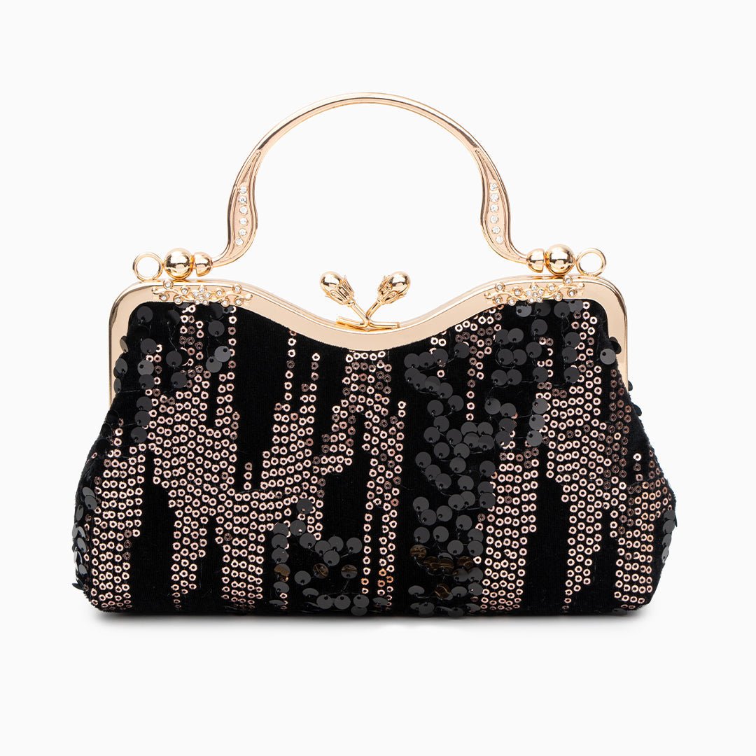 Nivara | Vintage - Inspired Sequin Evening Bag – Elegant & Glamorous Design - in Black | Arvea Bags