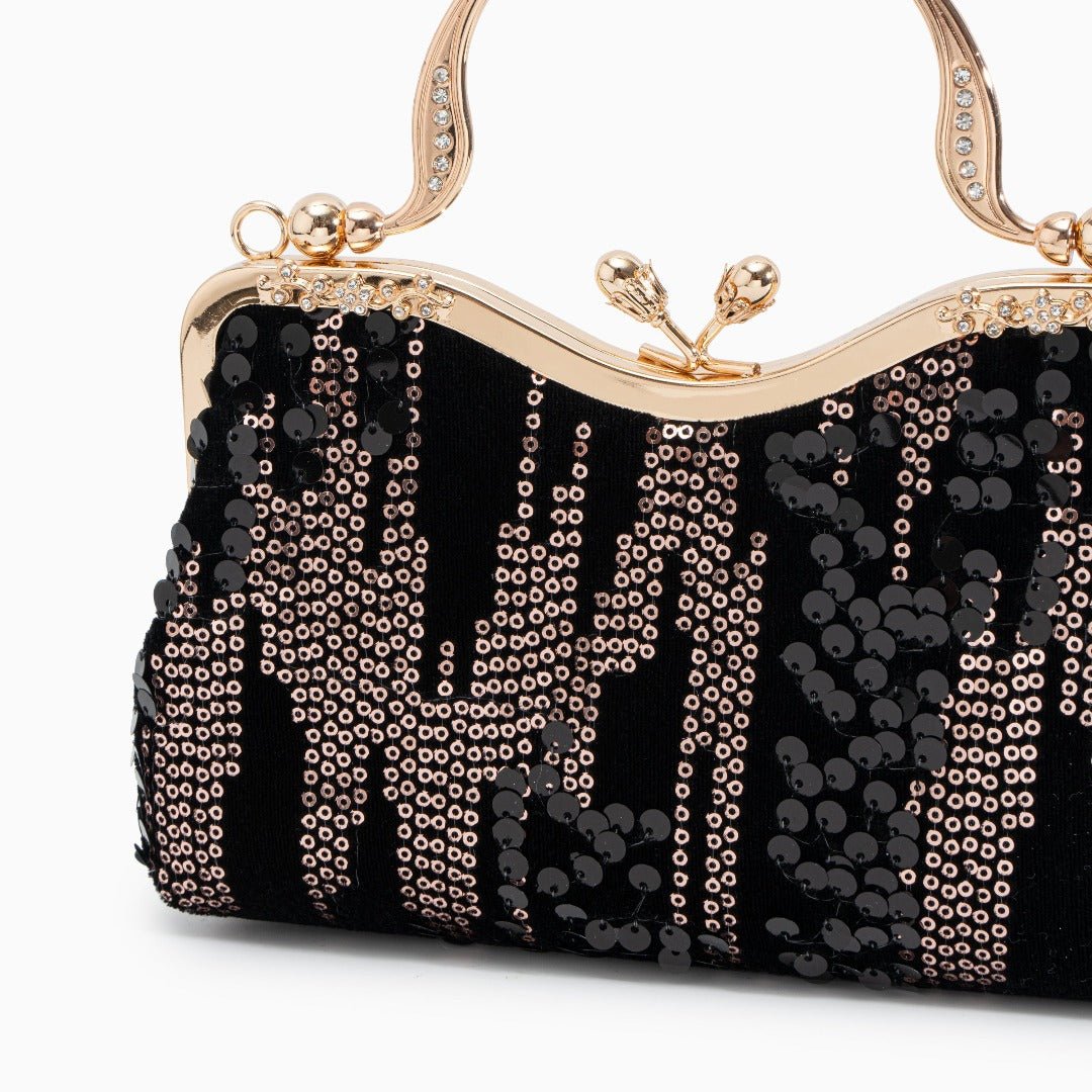 Nivara | Vintage - Inspired Sequin Evening Bag – Elegant & Glamorous Design - in Black | Arvea Bags