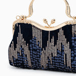 Nivara | Vintage - Inspired Sequin Evening Bag – Elegant & Glamorous Design - in Navy Blue | Arvea Bags