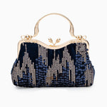Nivara | Vintage - Inspired Sequin Evening Bag – Elegant & Glamorous Design - in Navy Blue | Arvea Bags