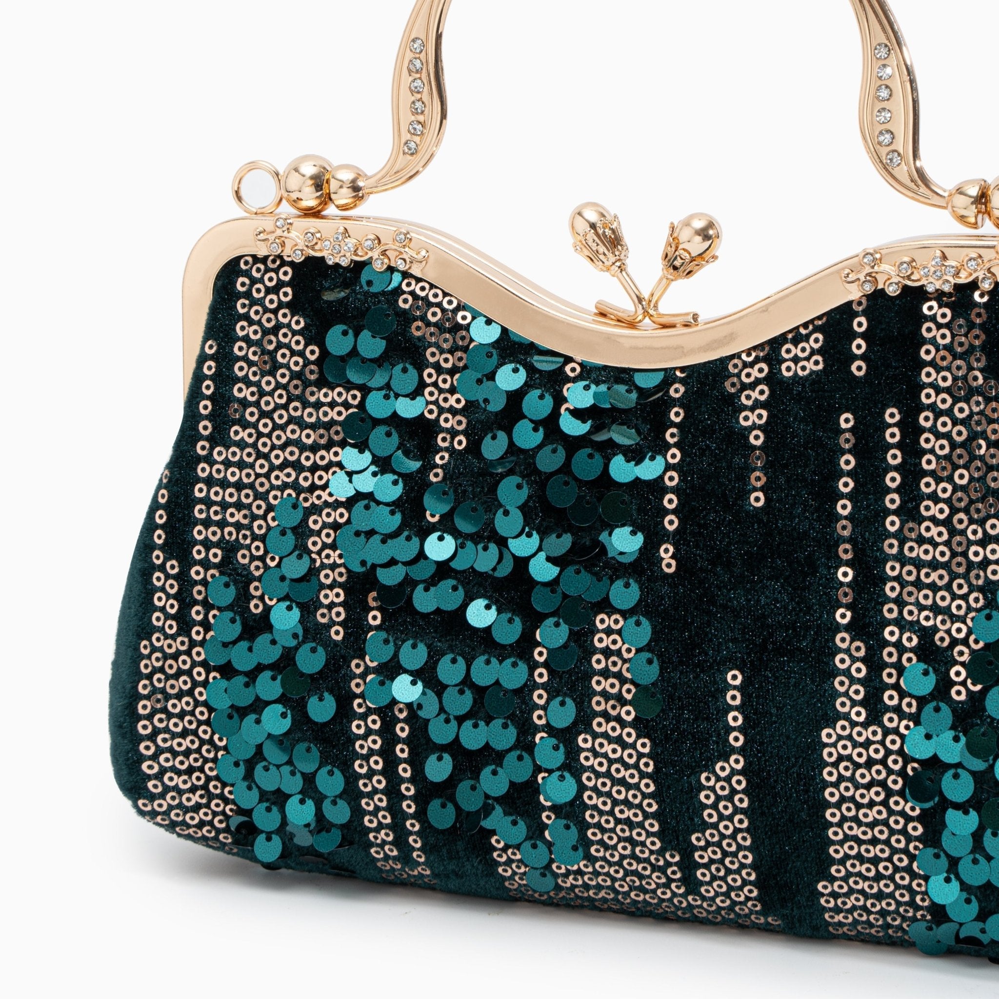 Nivara | Vintage - Inspired Sequin Evening Bag – Elegant & Glamorous Design - in Teal | Arvea Bags