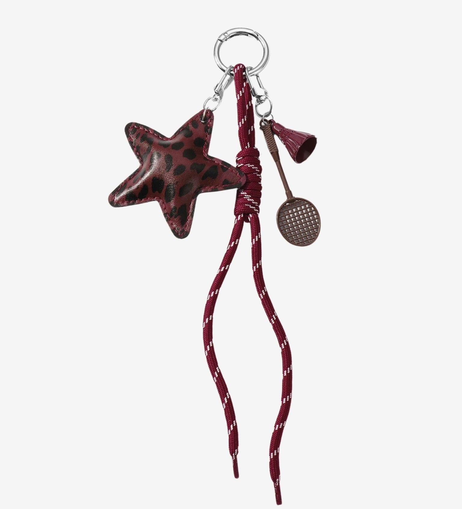 Nivelle | Leopard Star Leather Bag Charm – Bold, Stylish & Unique - in Maroon | Arvea Bags